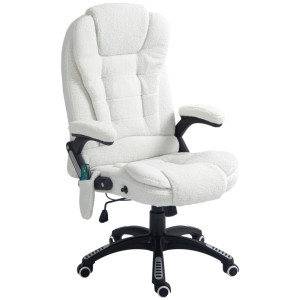 Tildasstore Kontorsstol massagefunktion 107-116 cm vit