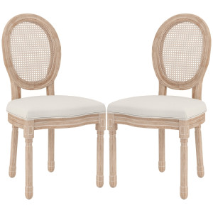 Tildasstore Matstol 2-pack massivt trä wiensk väv