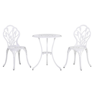 Tildasstore Caféset 3-delar aluminium vit