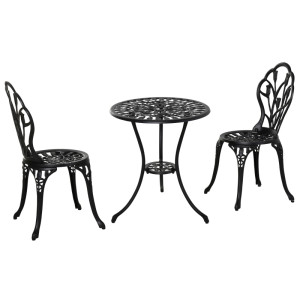 Tildasstore Caféset 3-delar aluminium svart