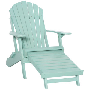 Tildasstore Adirondackstol med fotpall fällbar 78x140x94 cm