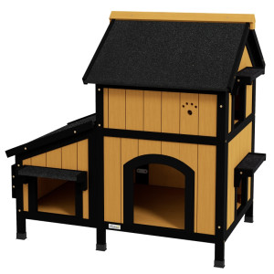 Tildasstore Katthus med blomlåda 96x65x85.5 cm