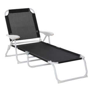 Tildasstore Solstol fällbar 186 cm svart