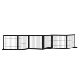 Tildasstore Hundgrind hopfällbar 432x36x70 cm furu svart