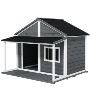 Tildasstore Hundkoja med veranda väderbeständig 124x112x105 cm