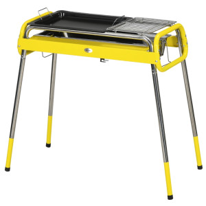 Tildasstore Kolgrill stor grillyta rostfritt stål 85x43x72 cm