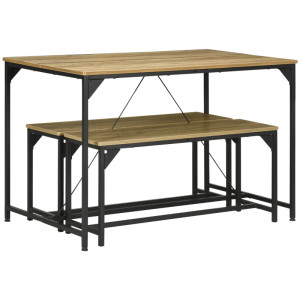 Tildasstore Matbord med 2 sittbänkar industriell design 120x70x75 cm