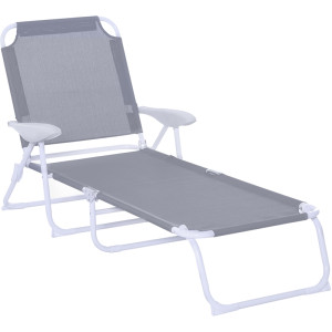 Tildasstore Solstol fällbar 186 cm grå