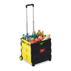 Tildasstore Hopfällbar shoppingvagn 35kg - Gul
