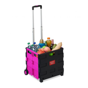 Tildasstore Hopfällbar shoppingvagn 35kg - Rosa
