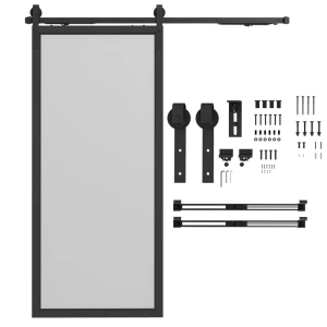 Tildasstore Skjutdörrsbeslag stål 183 cm svart