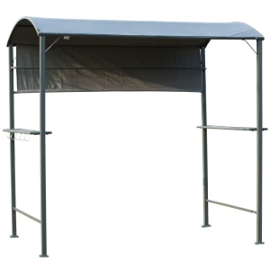 Tildasstore Grillpaviljong med hyllor 218x138x216 cm svart