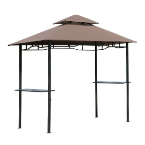Tildasstore Grillpaviljong med hyllor 245x148x 252 cm brun