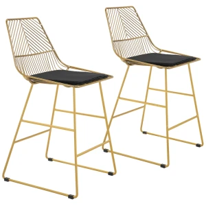 Tildasstore Barstolar 2-pack metalldesign guld
