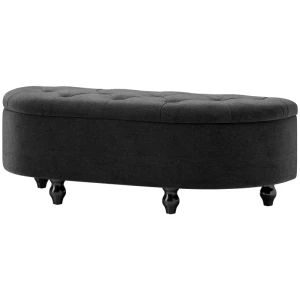 Tildasstore Sittbänk med förvaring sammet mörkgrå 120x46x42 cm