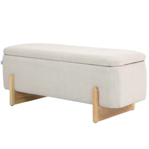 Tildasstore Bänk med förvaringsutrymme 111x44x44,5 cm krämvit