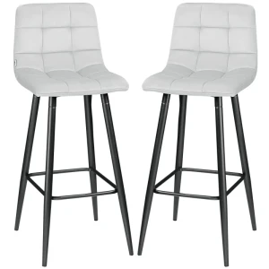 Tildasstore Barstolar 2 pack sammet 105 cm vit