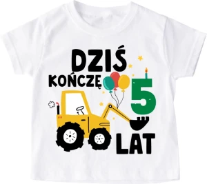 Koszulka URODZINOWA dziecięca ''DZIŚ KOŃCZĘ 5 LAT''