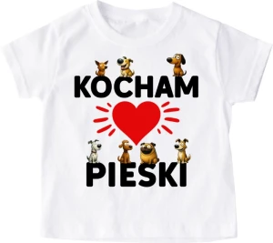 Koszulka dziecięca ''KOCHAM PIESKI''piesełki