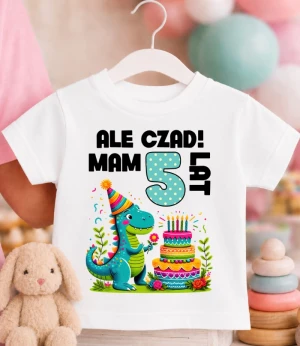 Koszulka URODZINOWA dziecięca ''ALE CZAD MAM 5 LAT''