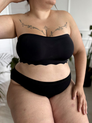 Top Bandeau Princess plus size czarny - 2xl