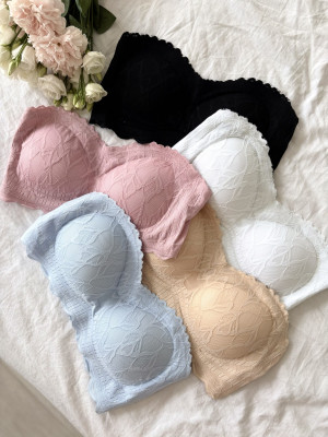 Top Bandeau Pastelove - większy rozmiar - pudrowy róż