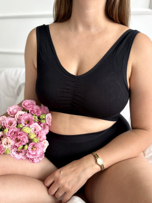 Top Soft Nude czarny - mniejszy rozmiar