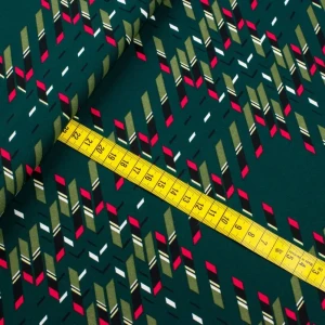 Tkanina kelly krepa wzór krata kolor butelkowa zieleń