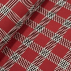 Tkanina krata w odcieniach czerwieni i czerni