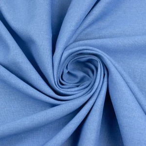 Tkanina len kolor lazurowy