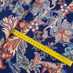 Tkanina Santana wzór orientalny kolor granatowy