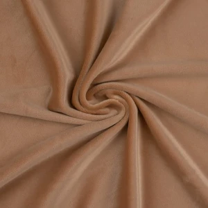 Dzianina velvet soft ubraniowy kolor orzechowy