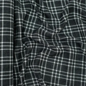 Tkanina krata w odcieniach bieli i grafitu