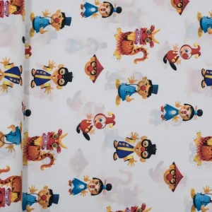 Tkanina bawełna wzór chinski, smoki kolor biały