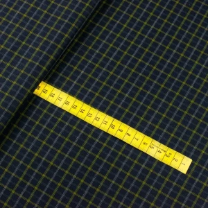 Tkanina w kratę kolor granatowy