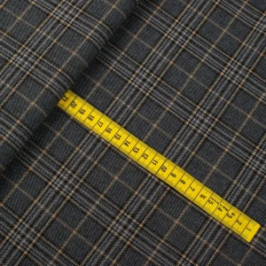 Tkanina w kratę kolor grafitowy