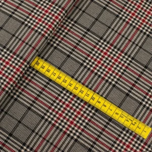 Tkanina w kratę kolor beżowy i czarny