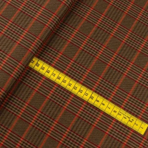 Tkanina w kratę kolor brązowy