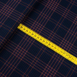 Tkanina w kratę kolor granatowy