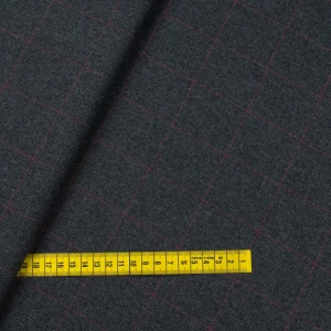 Tkanina w kratę kolor grafitowy i różowy