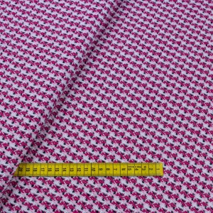 Tkanina płaszczowa wzór geometryczny w kolorze różowym