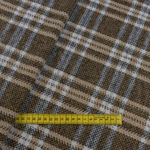 Tkanina płaszczowa wzór krata w kolorze musztardowym