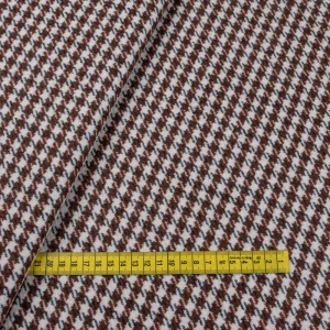 Tkanina płaszczowa wzór pepitka kolor brązowy