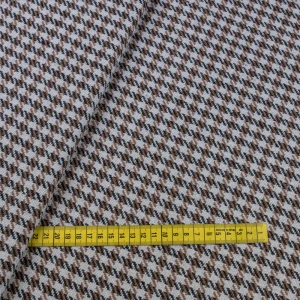 Tkanina płaszczowa wzór pepitka kolor brązowy i czarny