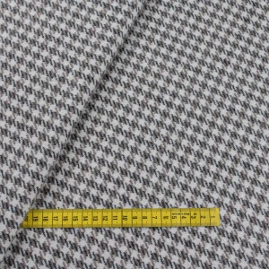 Tkanina płaszczowa wzór pepitka kolor beżowy i czarny