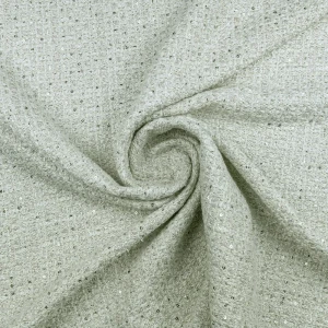 Tkanina płaszczowa kolor ecru z cekinami