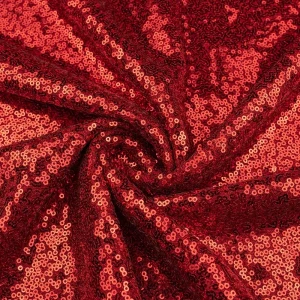 Dzianina cekiny - czerwona