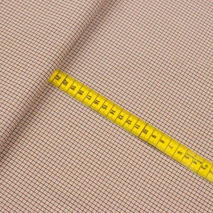 Tkanina Kostiumowa drobna krata kolor brązowy