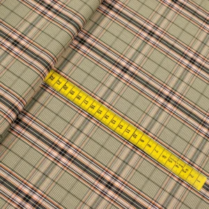 Tkanina Kostiumowa krata kolor brązowy musztardowy