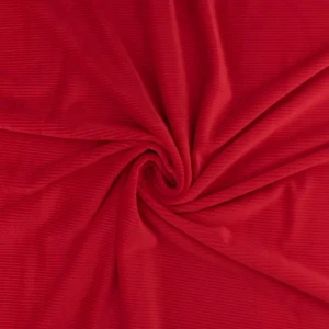 Dzianina welurowa soft prążkowana kolor czerwony